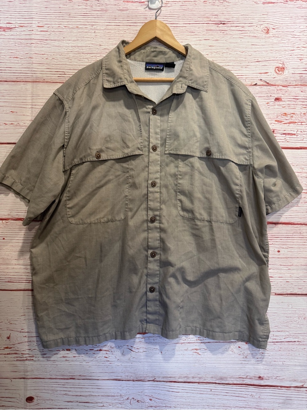Patagonia Island Hopper Shirt Sleeve Shirt in Mara Bay Dark Celedon Sz XL